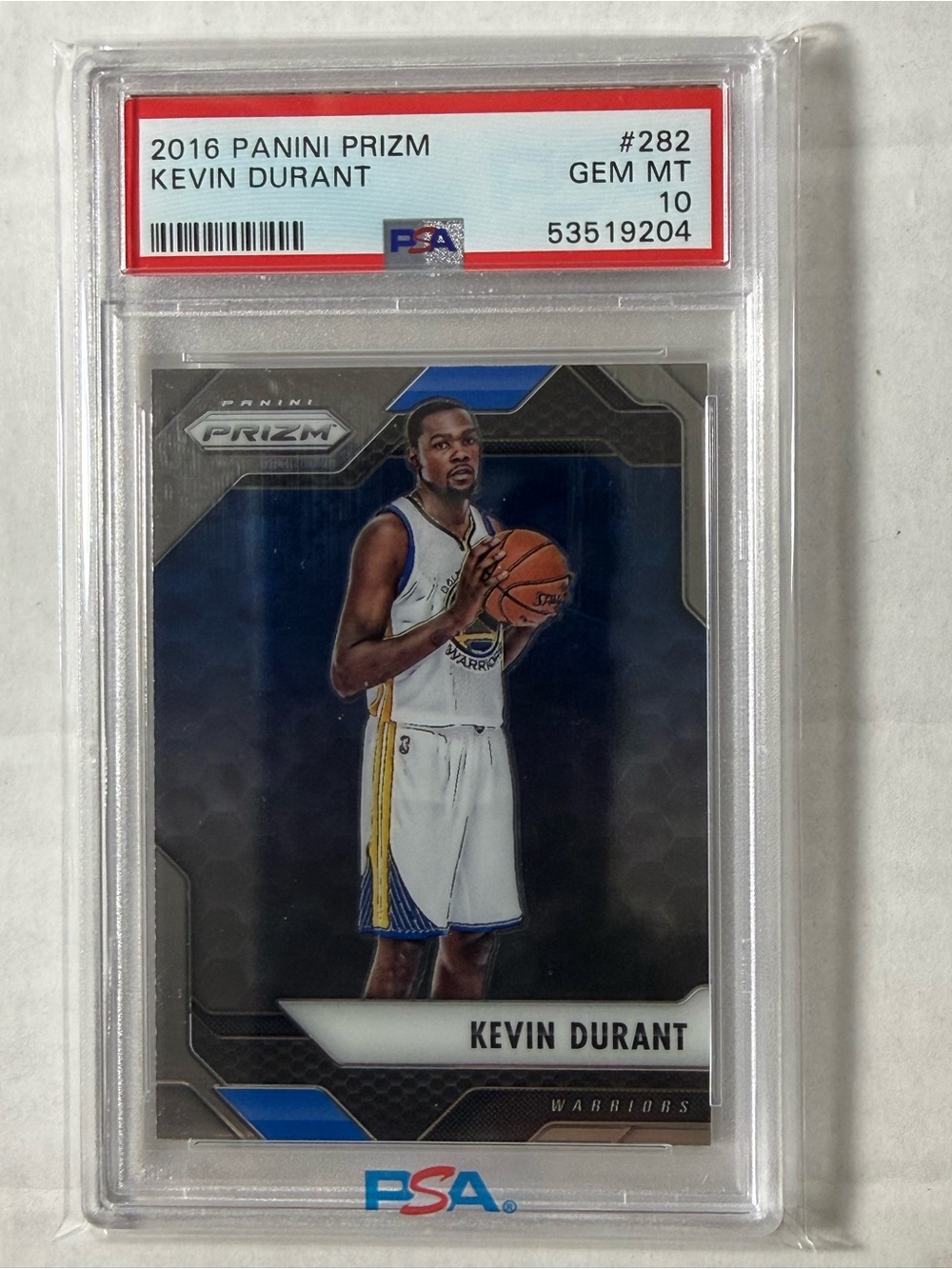 Panini Prizm 2016-17 Kevin Durant #282 Warriors PSA 10 Basketball Card